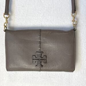 Tory Burch McGraw Pebbled Leather Wallet Crossbody Clutch